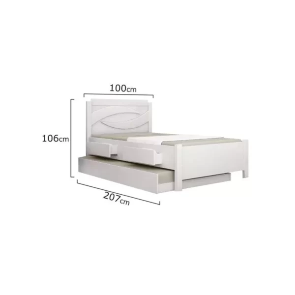 Cama Solteiro com cama auxiliar e 2 gavetas Spazu New Leifer - Image 4